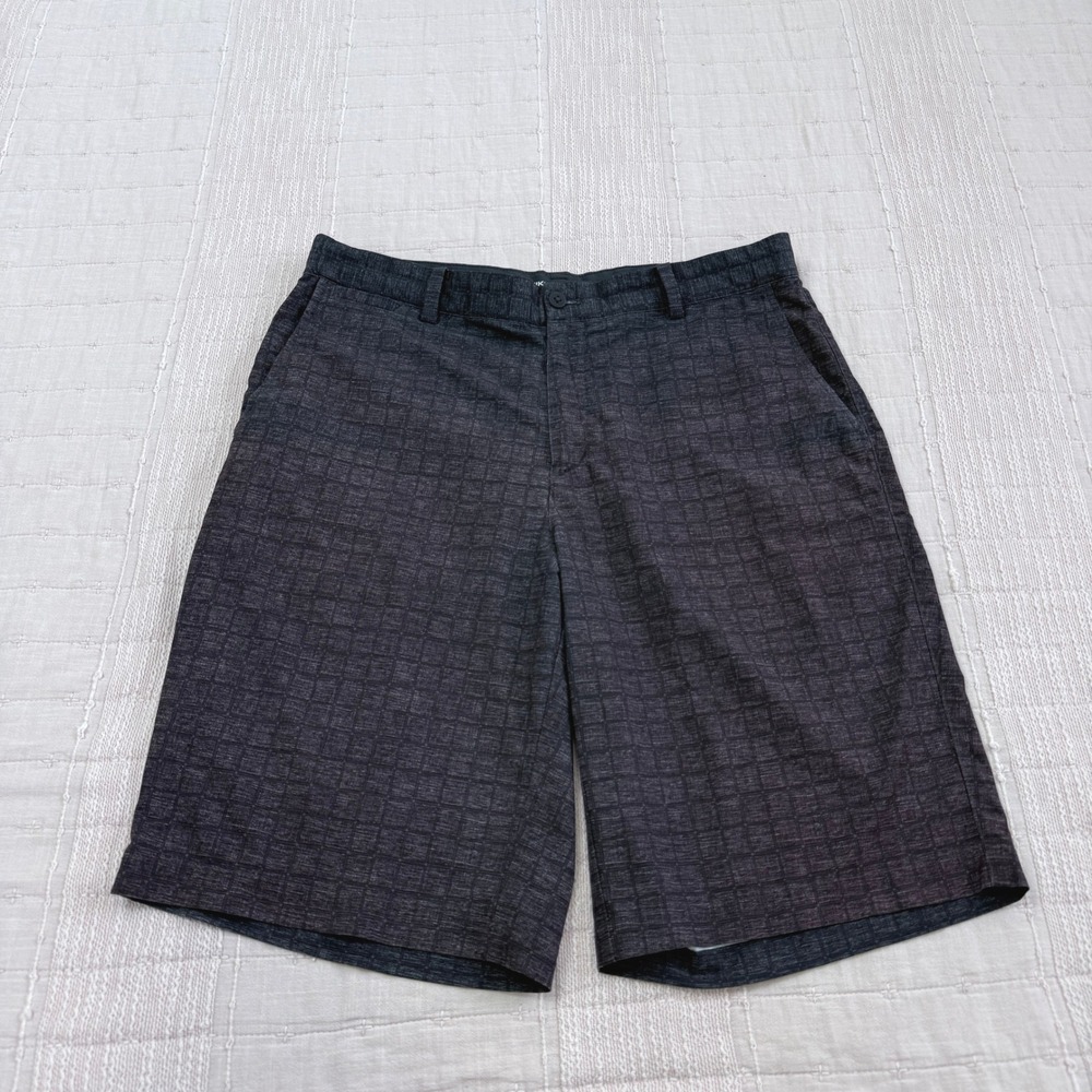 Nike Golf Shorts Mens 33 Gray Dri-FIT Tour Performance Plaid Check Flat Front